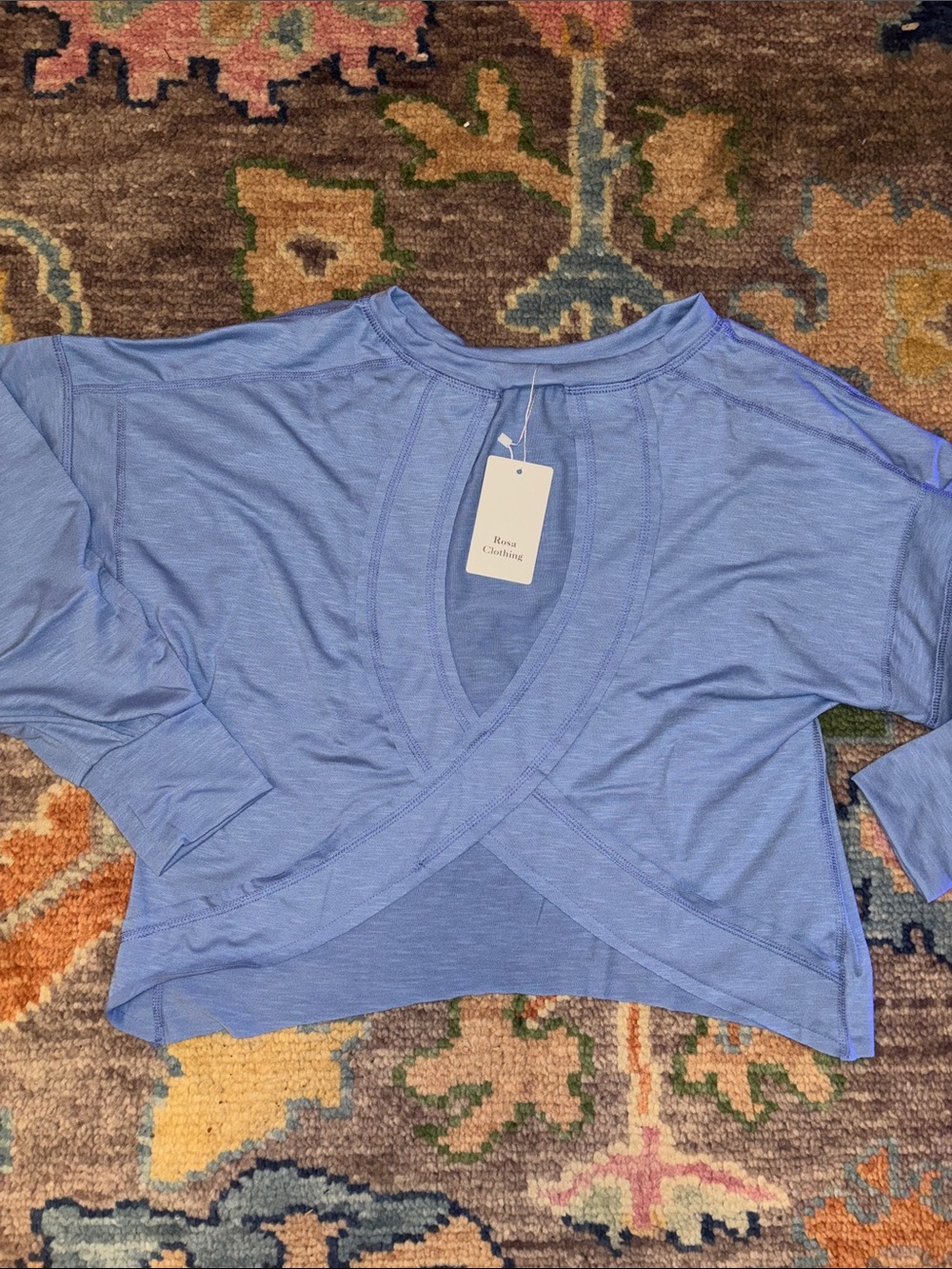 Women's Light Blue Open Back Top